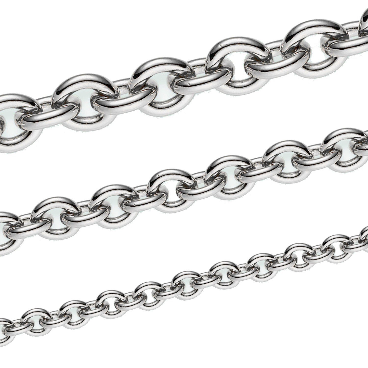 HOPLO Silberkette Ankerkette Halskette - Legierung 925 Sterlingsilber -  Kettenbreite 6,2 mm - Kettenlänge 55 cm, Made in Germany