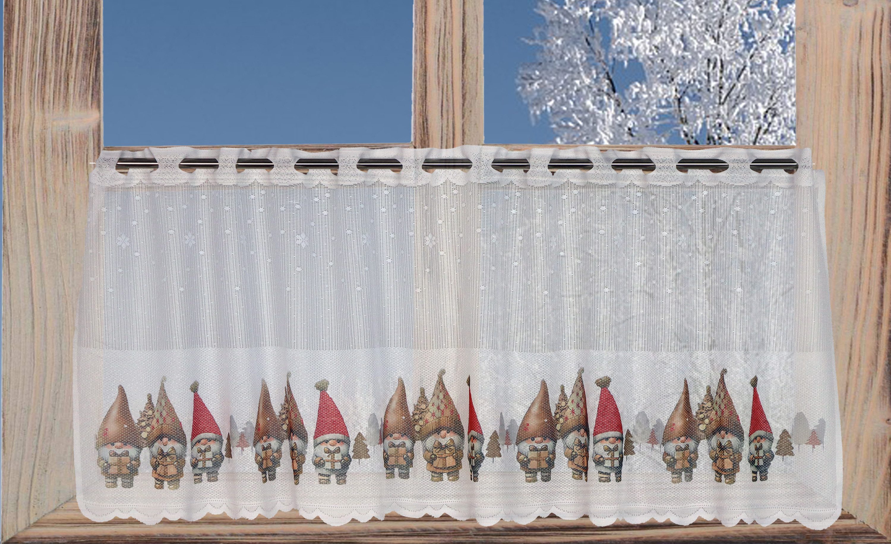 Clever-Kauf-24 Scheibengardine Scheibengardine „Wichtel“ 50x150cm, Ösen, tr günstig online kaufen