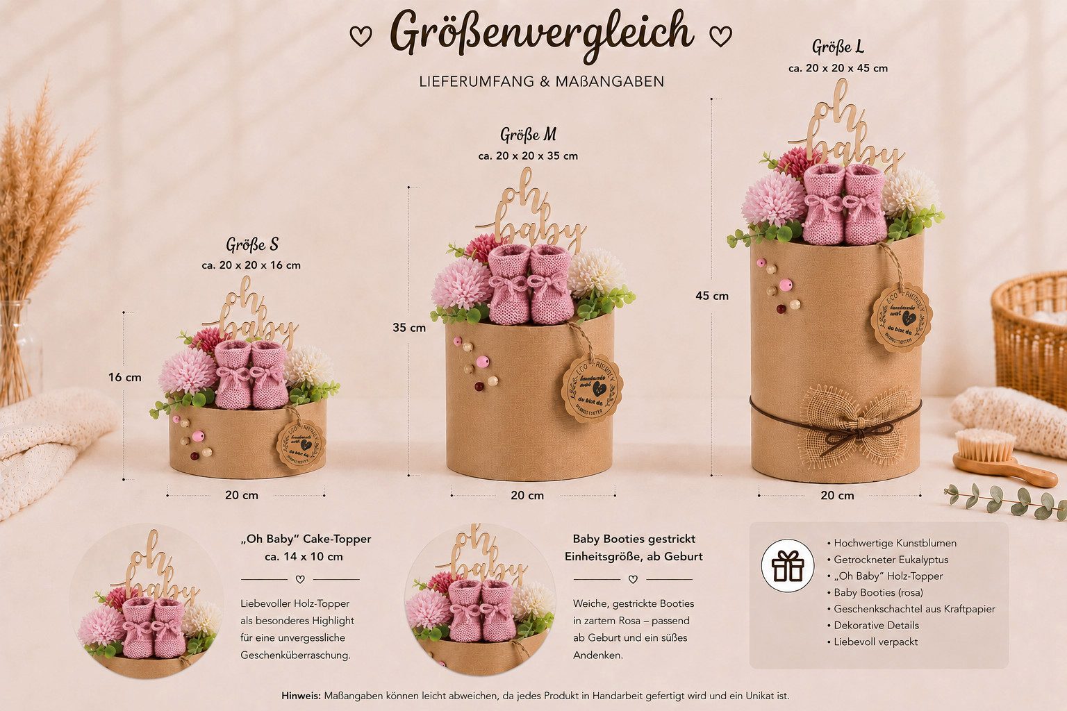 dubistda-WINDELTORTEN- Neugeborenen-Geschenkset Windeltorte ECO FRIENDLY