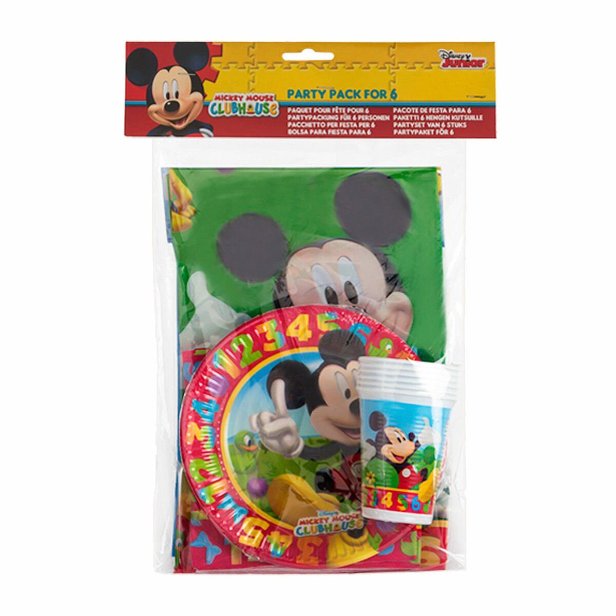 Disney Mickey Stück Partyartikel Mouse Set Mouse 6 Einweggeschirr-Set Mickey