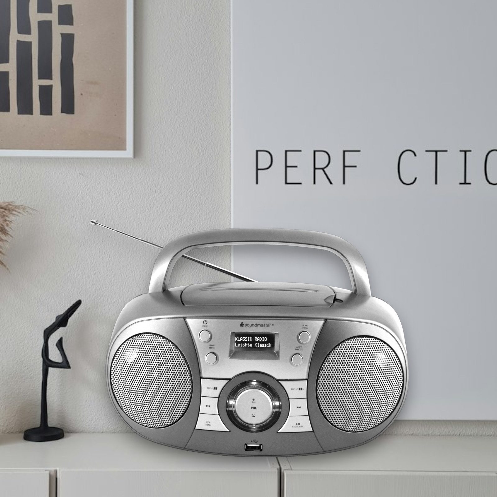 Soundmaster SCD1800TI tragbares Digitalradio CD-Player DAB+ UKW-RDS USB Bluetooth Digitalradio (DAB) (DAB+, UKW-RDS, 4 W, CD-Player, Bluetooth, USB, Wecker, tragbar, Hörbuchfunktion)