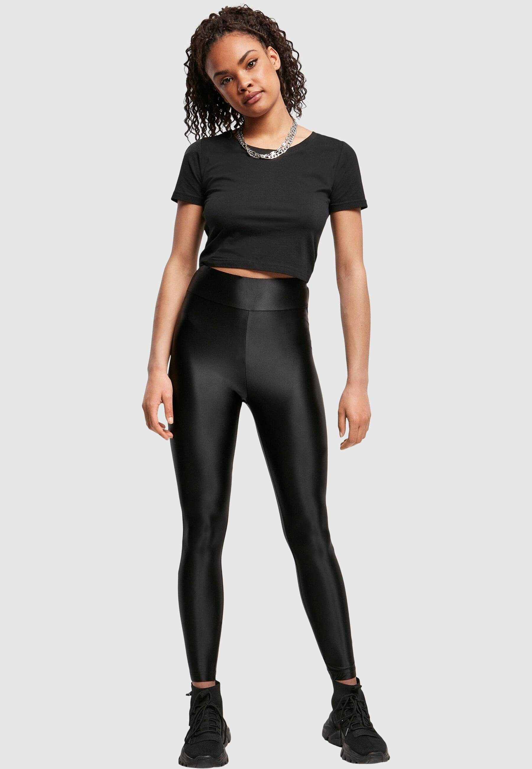 URBAN Leggings Shiny Metallic Damen CLASSICS black Ladies Leggings Highwaist (1-tlg)