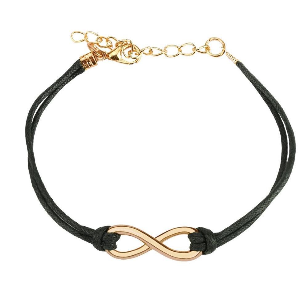 Lederarmband schwarzes Armband Unendlichkeit aus Leder Unisex