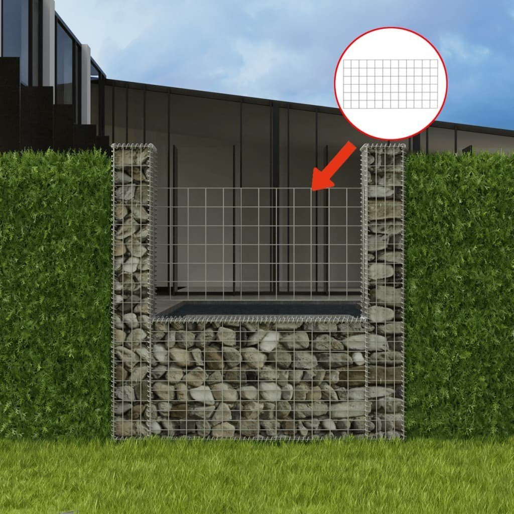 vidaXL Maschendrahtzaun Gabionenkorb UForm Stahl 160×20×150 cm, (1St)