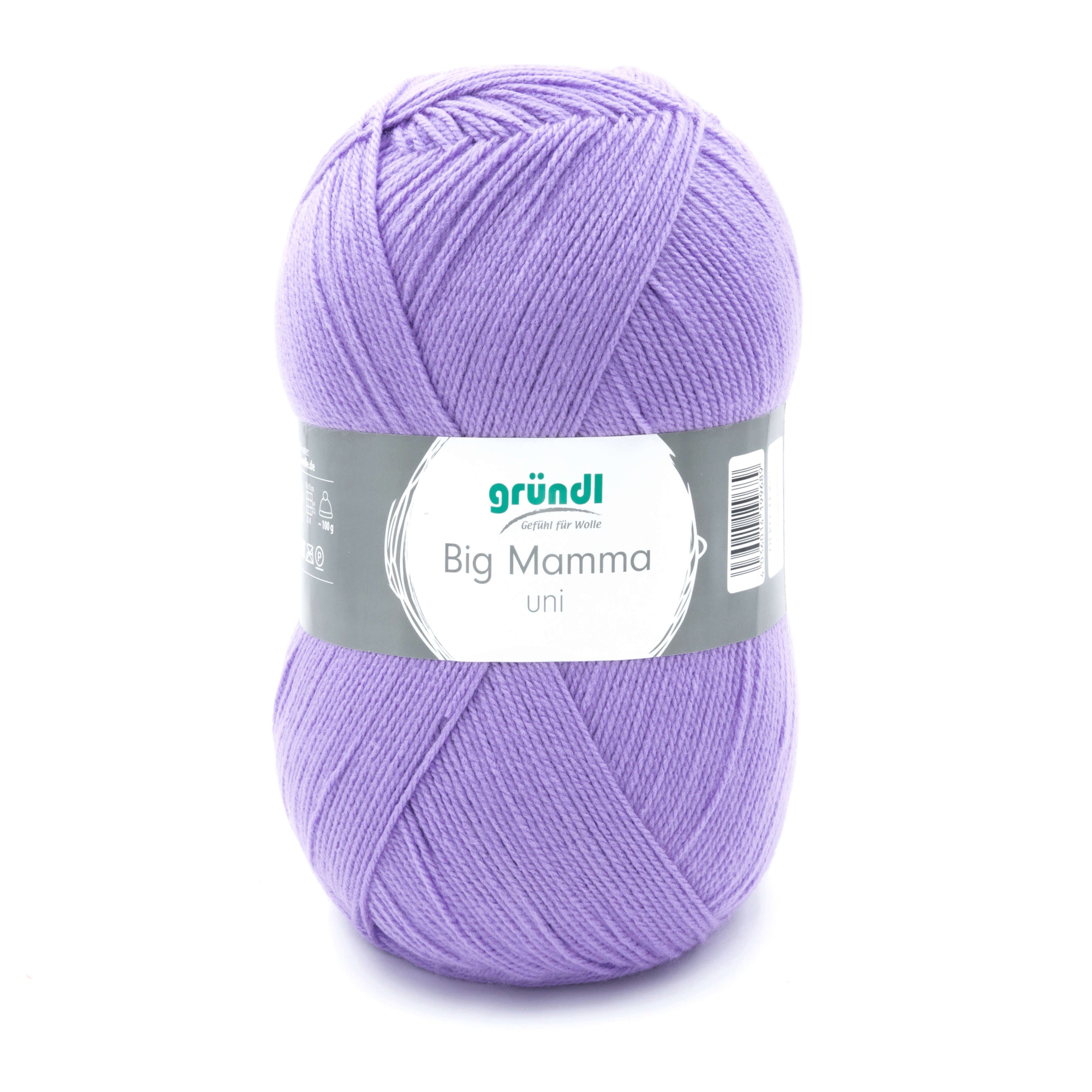 Gründl Wolle 400g Big Mamma uni Großknäuel Strickgarn Häkelgarn Häkelwolle, 1040,00 m (Wolle zum Stricken und Häkeln, pflegeleicht, waschbar, schnell trocknend, wollartiger Charakter), Wolle ohne Schurwolle