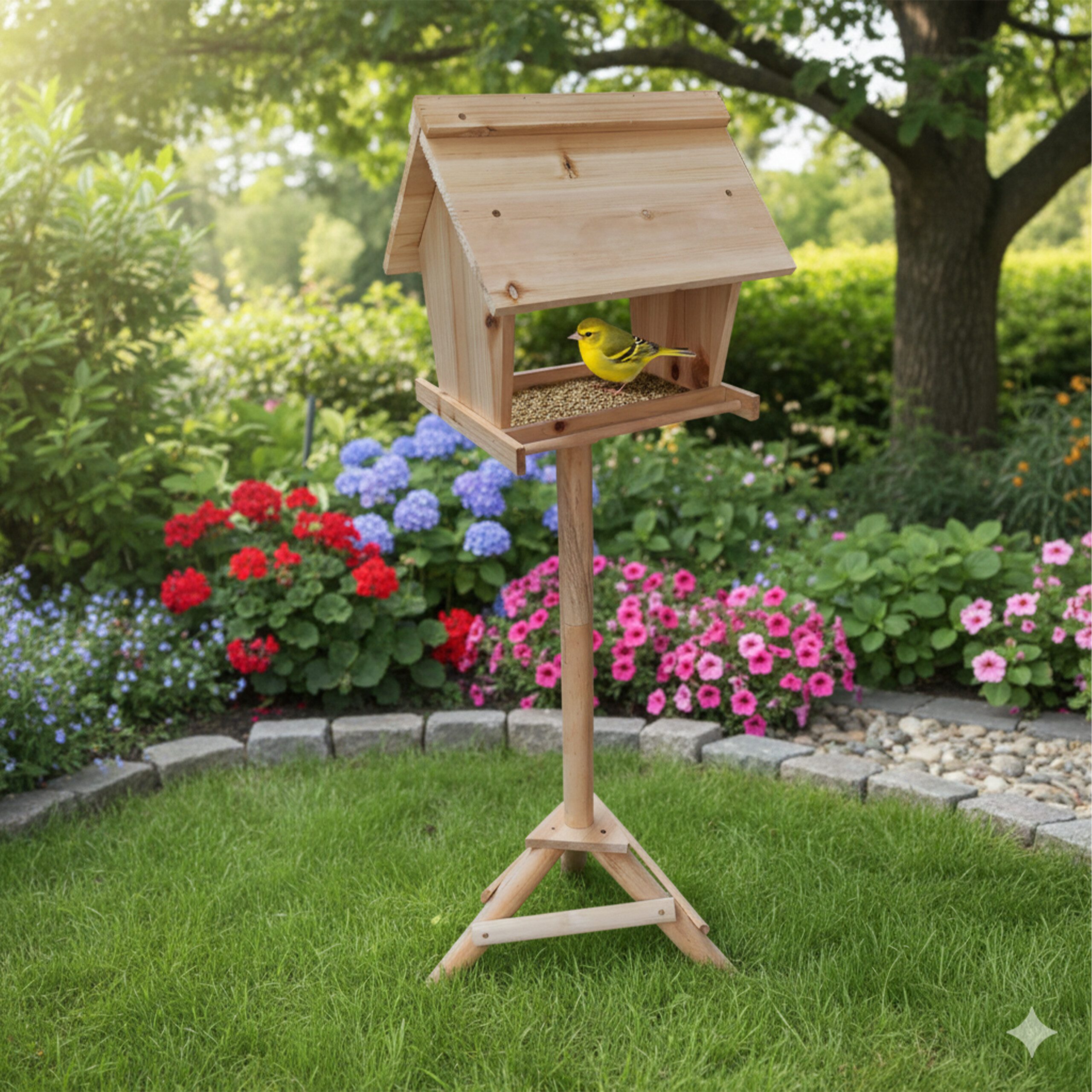 relaxdays Vogelhaus Vogelfutterhaus aus Tannenholz, natur günstig online kaufen