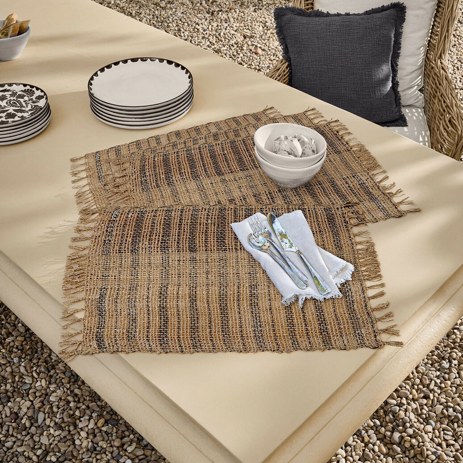 Mirabeau Platzset Platzset 4er Set Amérieux braun/schwarz