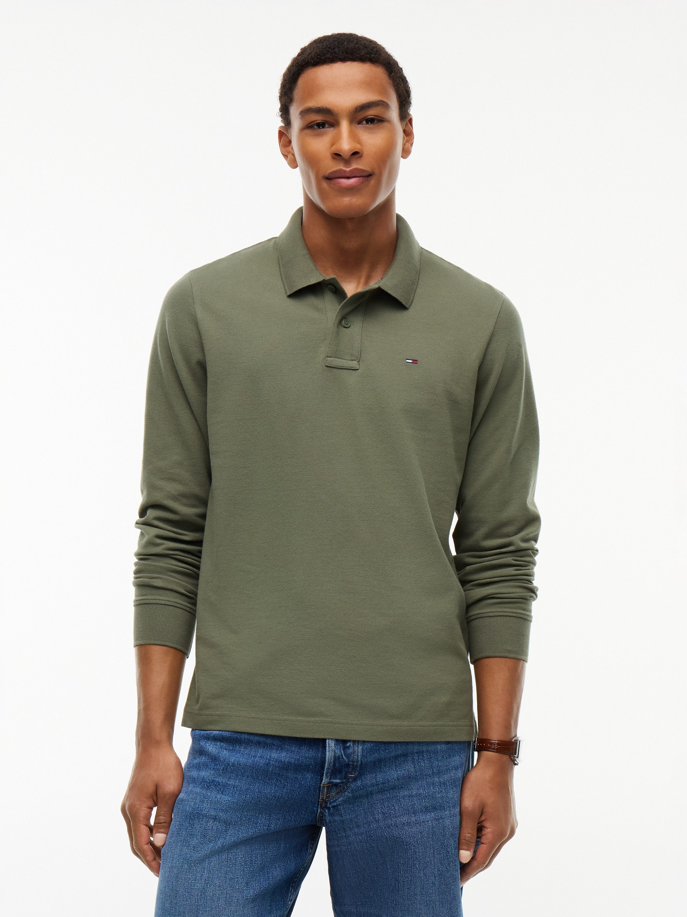 Tommy Jeans Langarm-Poloshirt REGULAR POLO Regular fit mit Polokragen