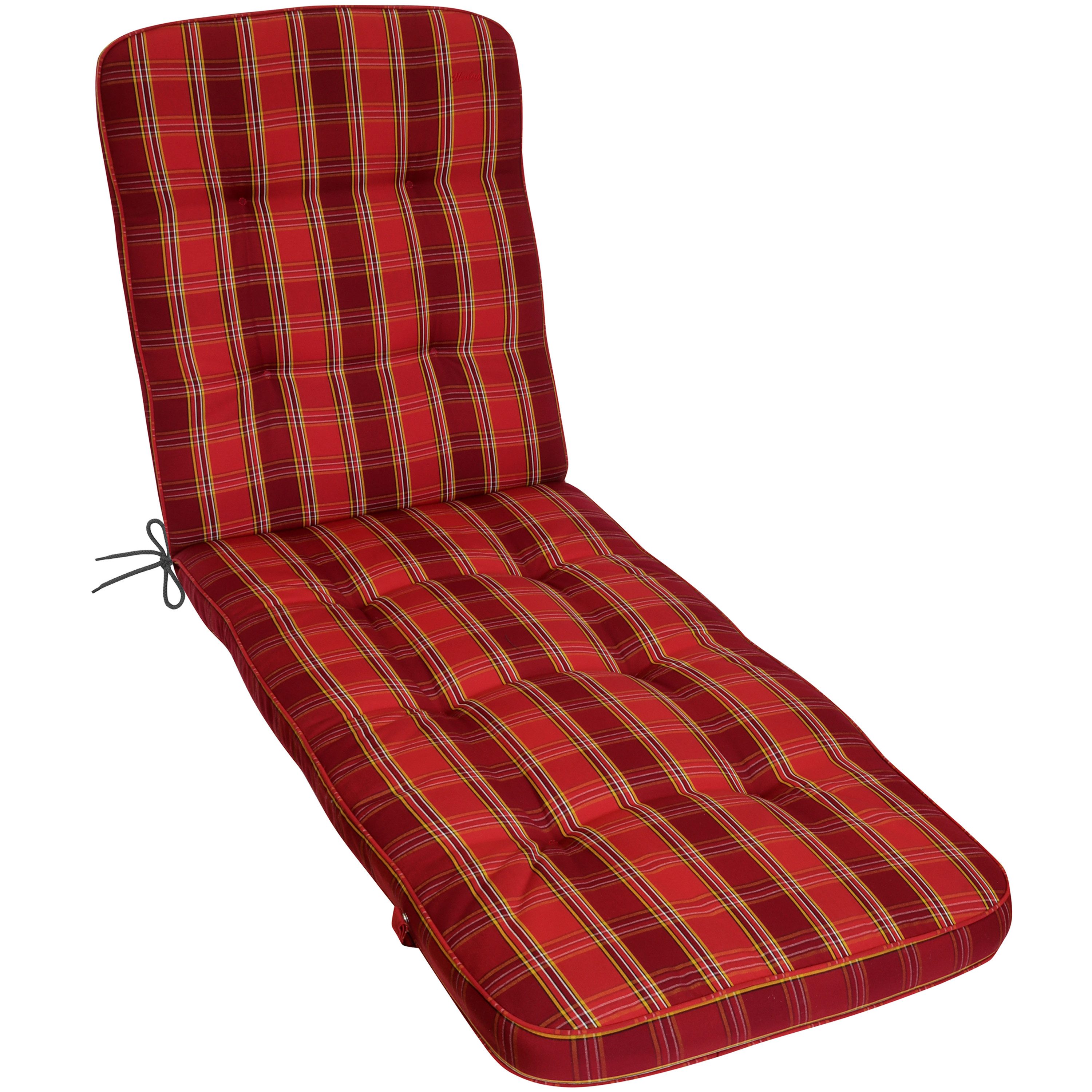 Herlag Liegenauflage Tilly 200x65x9cm, Rollliegenauflage Rot-Kariert Wetterfest