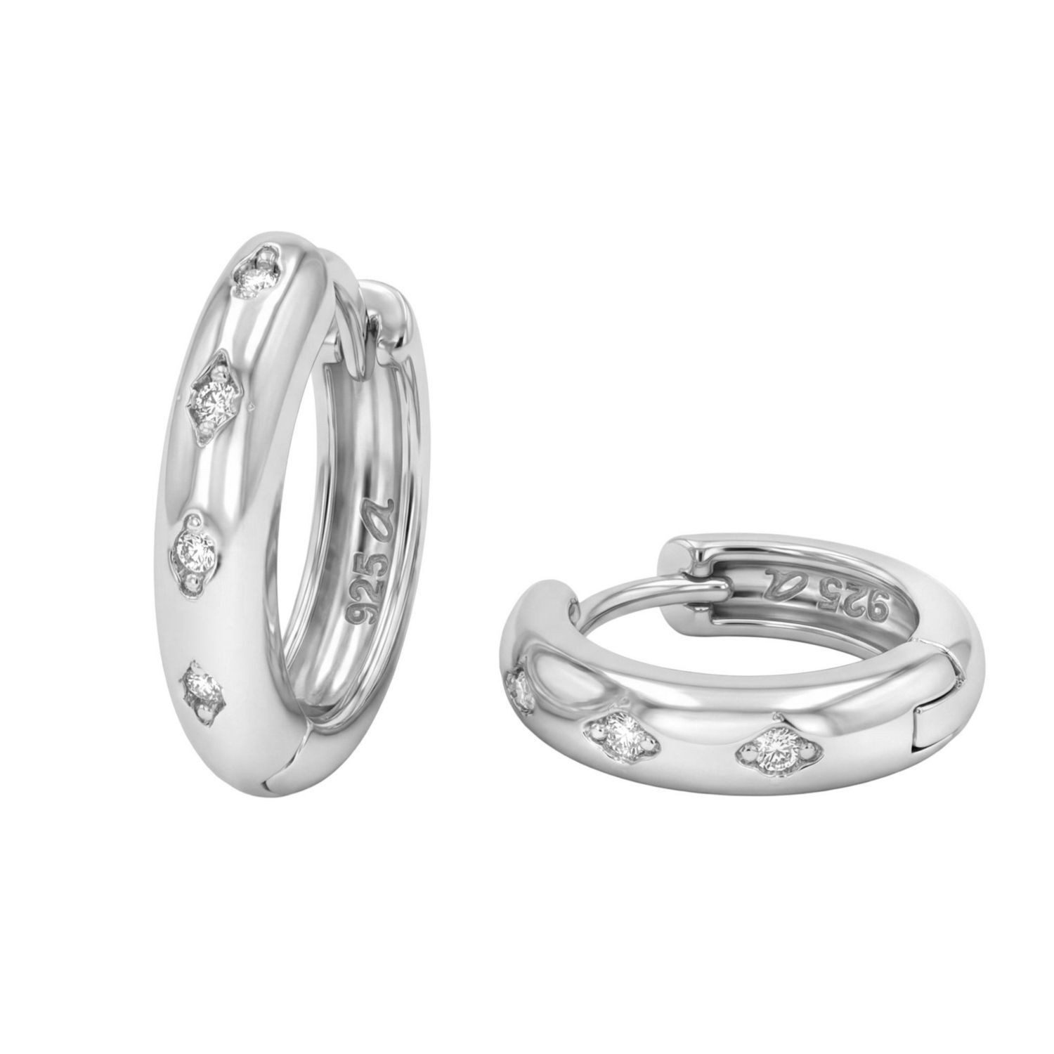 Noelani Paar Creolen Noelani Creolen für Damen, Silber 925, Zirkonia (Creole, 2-tlg)