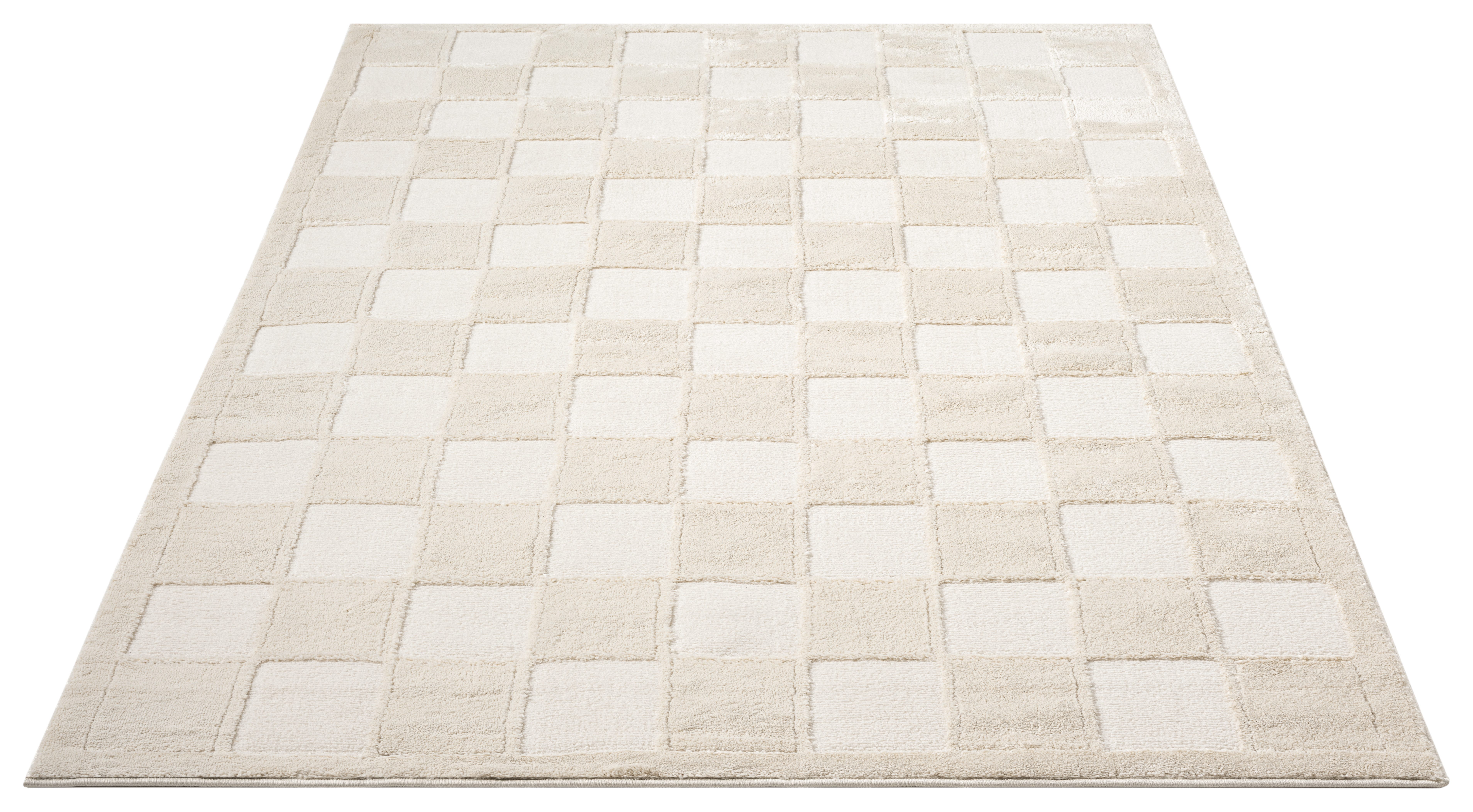 OTTO home Teppich Belion, Hoch-Tief-Struktur, Karo-Muster, rechteckig, Höhe: 19 mm, leichter Glanz, Schachbrettmuster, Modern, Wohnzimmer, Schlafzimmer
