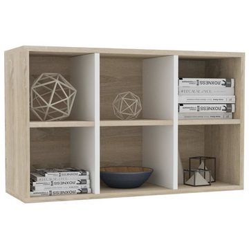 furnicato Bücherregal Bücherregal/Sideboard Weiß und Sonoma-Eiche 66x30x98 cm