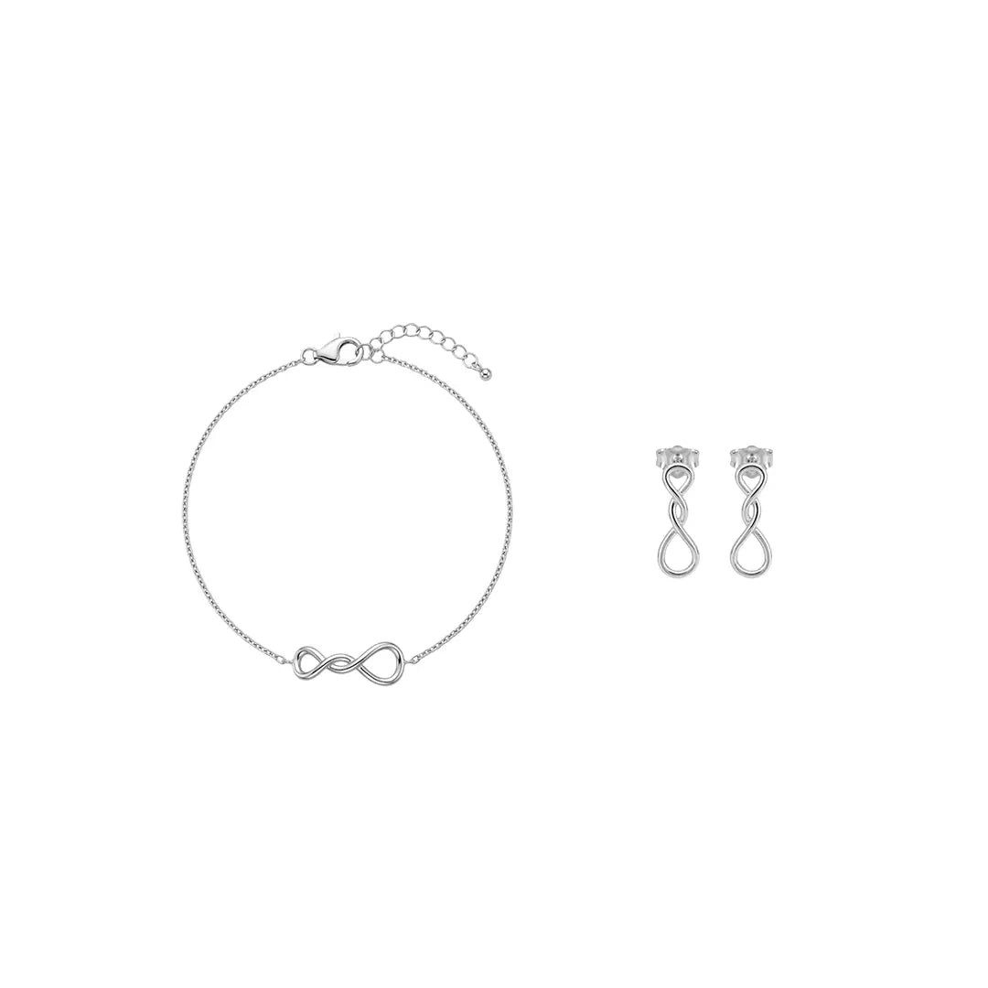 Suzan Gold Schmuckset Infinitra Duo – 925 Silber Set mit Unendlichkeits Armband &