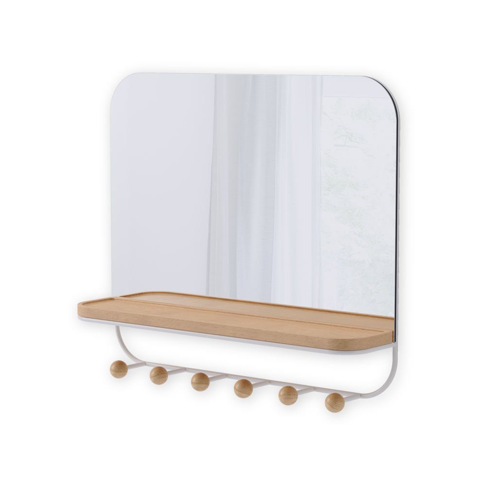 Umbra Wandspiegel Estique, mit Ablage und 6 Haken, Accessoire Organizer, für den Eingang