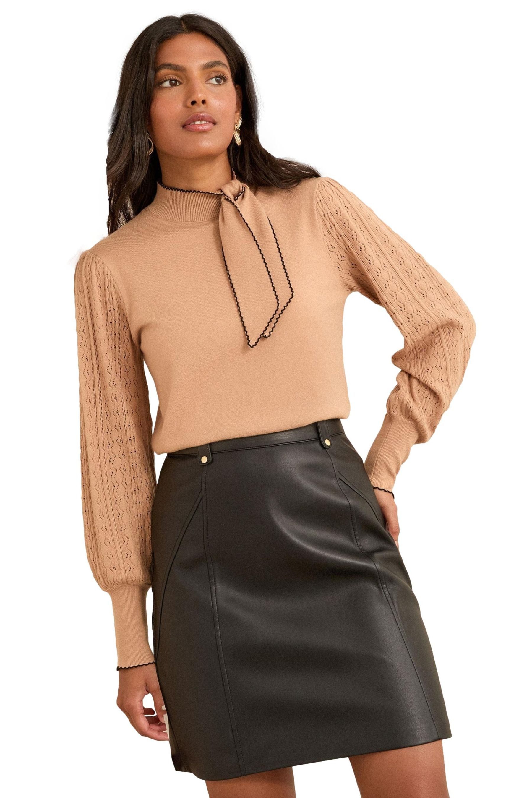 Love & Roses Lederrock Love & Roses Minirock aus Kunstleder, Petite (1-tlg)