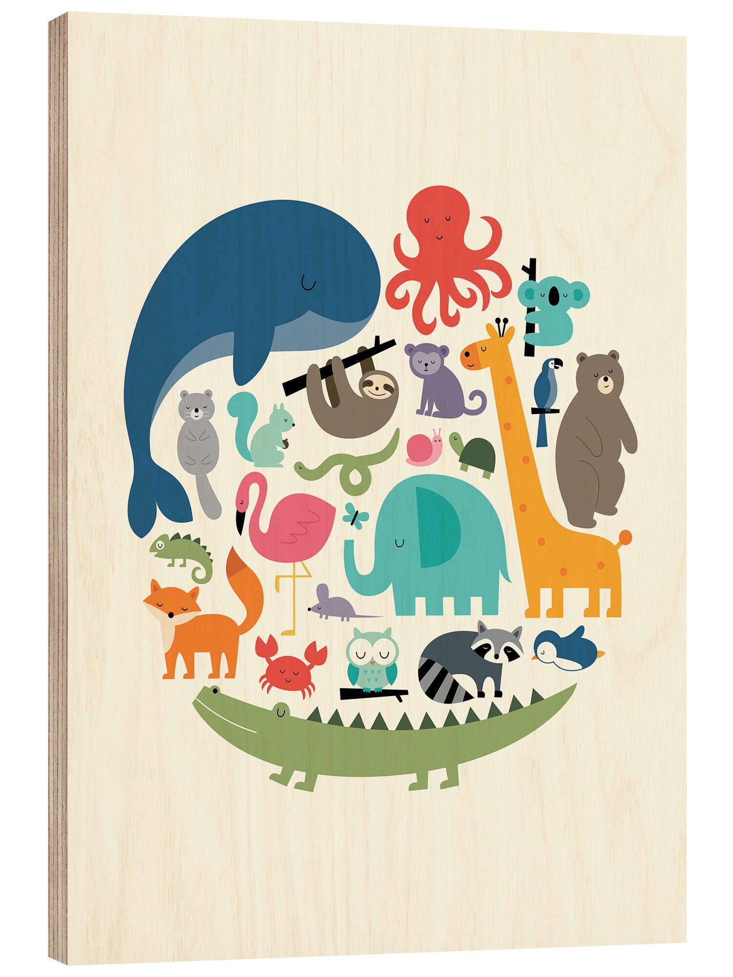 Posterlounge Holzbild Andy Westface, Wir sind eins, Babyzimmer Illustration