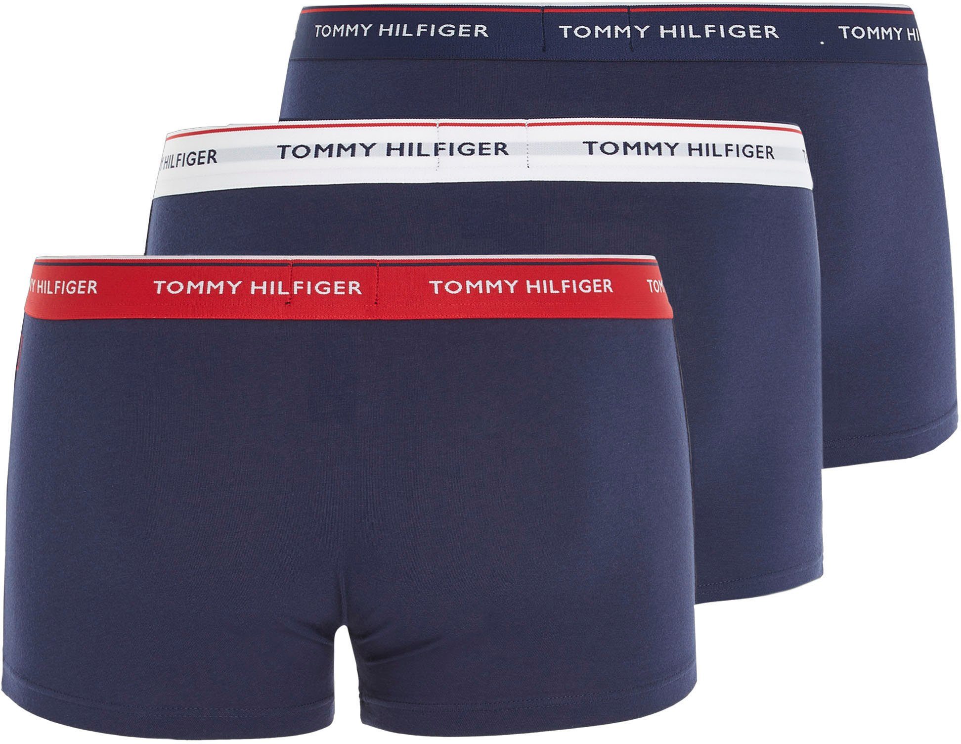 Trunk (Packung, Hilfiger LR blau 3P TRUNK Underwear mit Tommy Logo-Elastikbund 3-St., 3er-Pack)