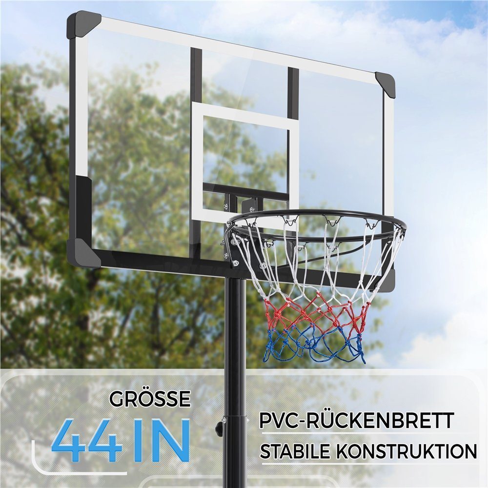 Basketballkorb Höhenverstellbarer Yaheetech Basketballständer, 228–303 cm