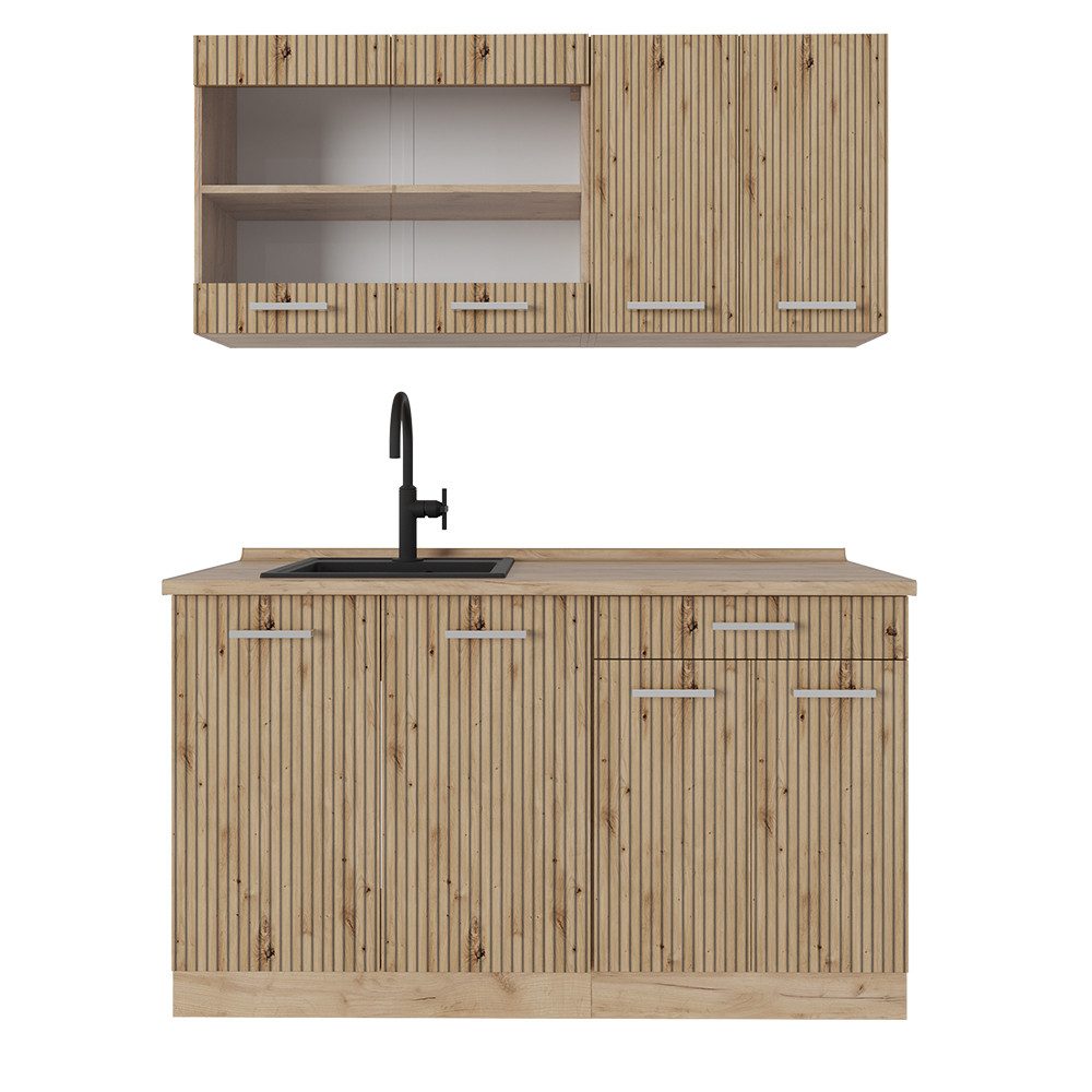 Vicco Küchenzeile R-Line, Artisan-Eiche/Goldkraft Eiche, 140 günstig online kaufen