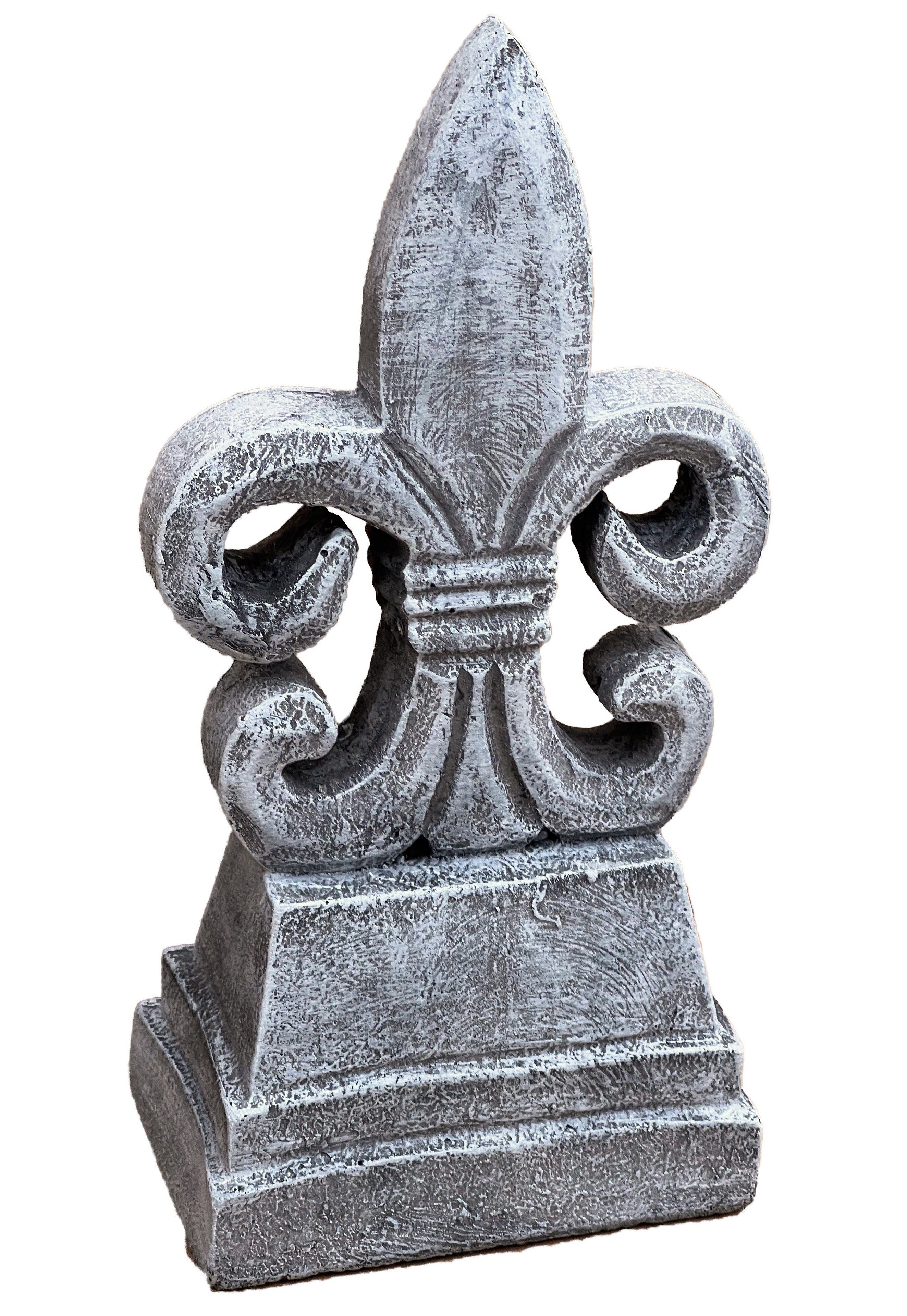 Stone and Style Gartenfigur Frostfeste Steinfigur Lilie Fleur de Lys