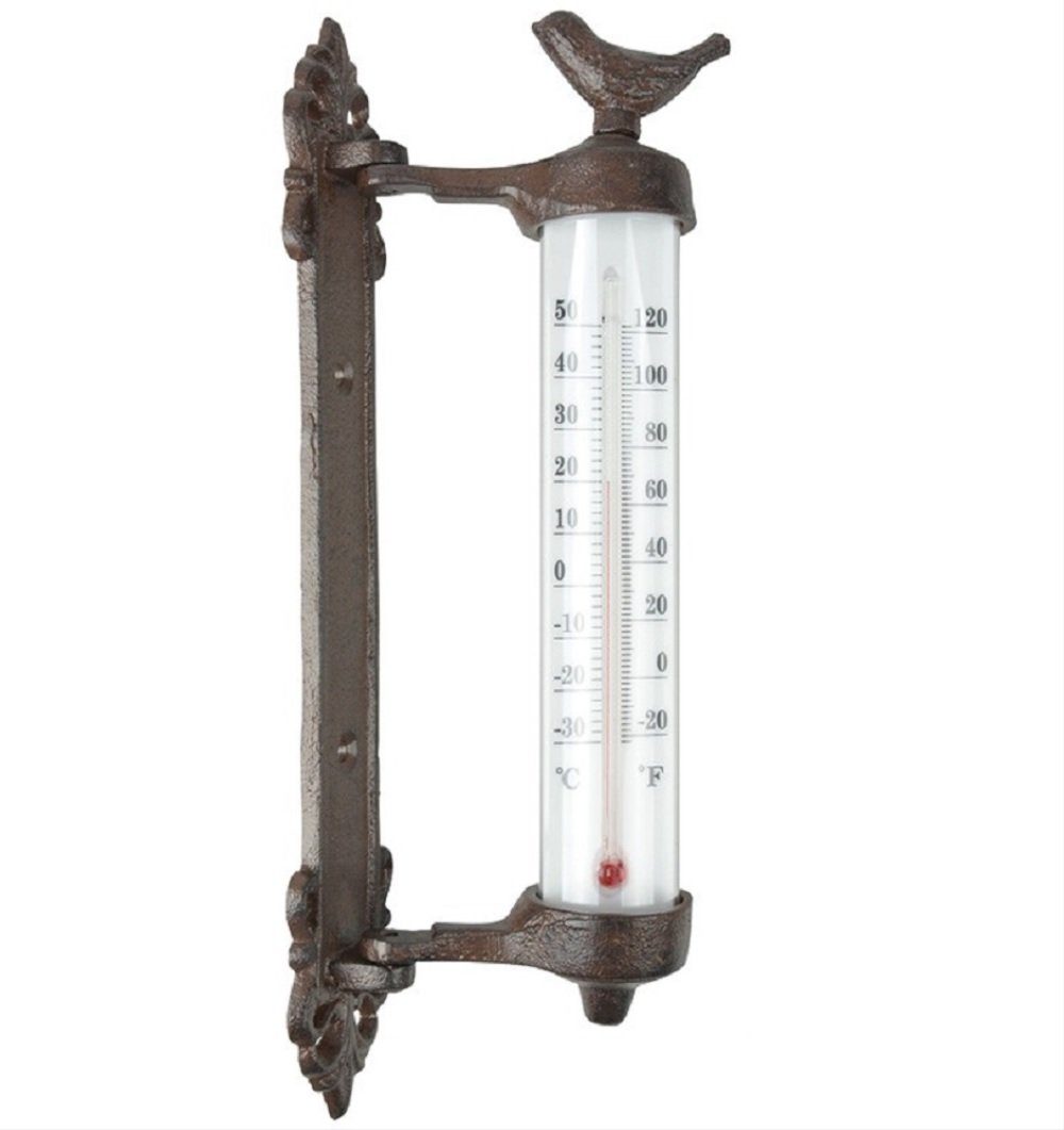Wandthermometer Fahrenheit Dekoobjekt Außenthermometer, Fenster-Thermometer, Linoows und Celsius mit Thermometer,