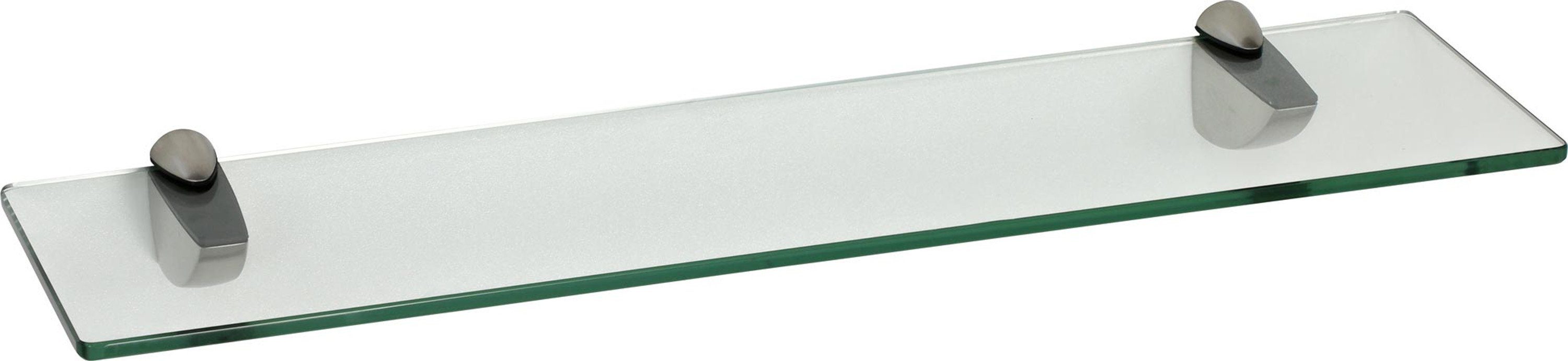 ib style Wandregal Glasregal 10mm klar 40 x 15 cm + Clip PELI Edelstahloptik, Glasboden aus ESG-Sicherheitsglas - Wandregal | Wandregale