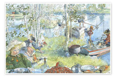 Posterlounge Poster Carl Larsson, Krebsfang, Badezimmer Maritim Malerei