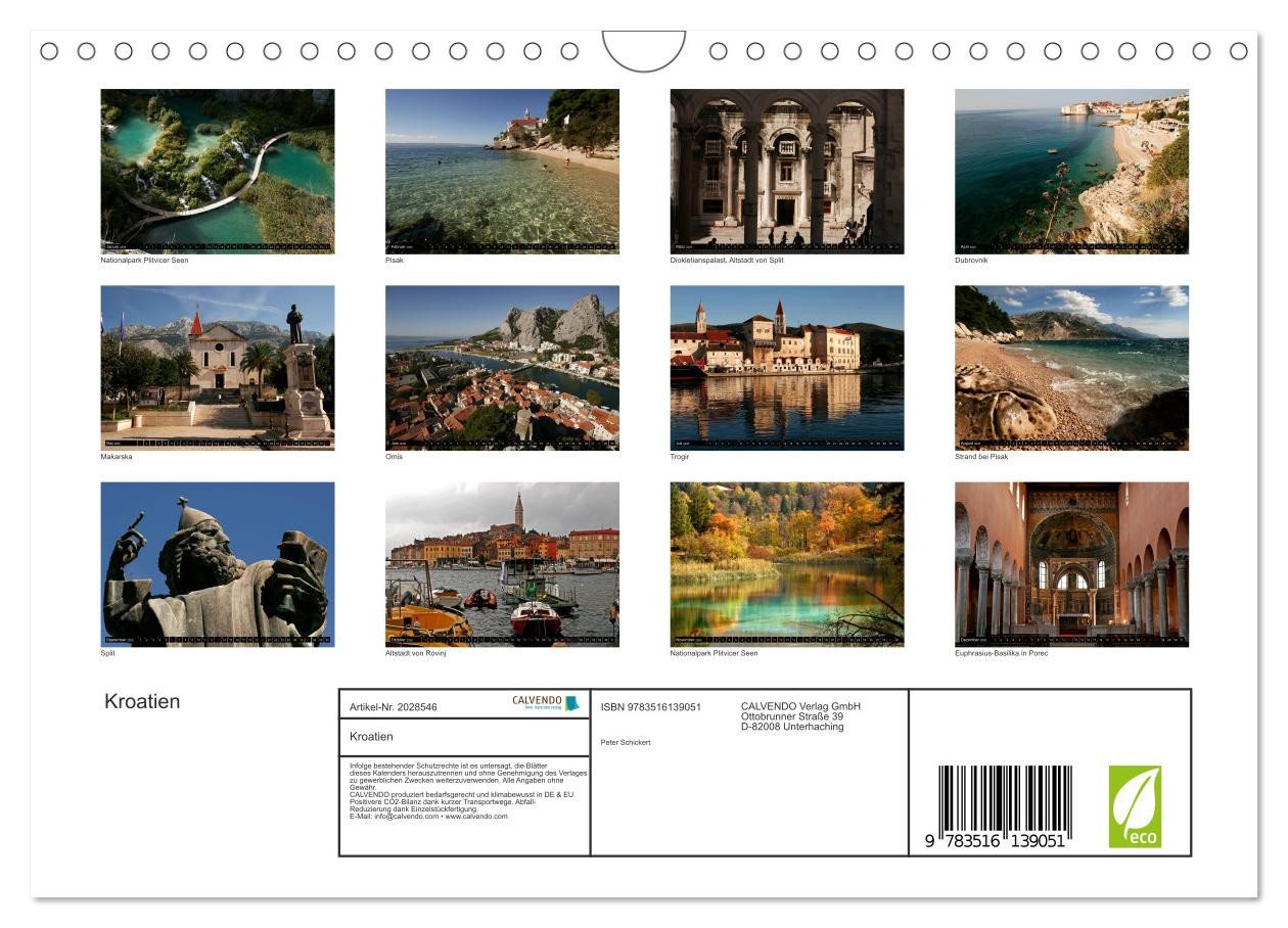 Thumbnail - CALVENDO Wandkalender Kroatien (Wandkalender 2026 DIN A4 quer), CALVENDO Monatskalender