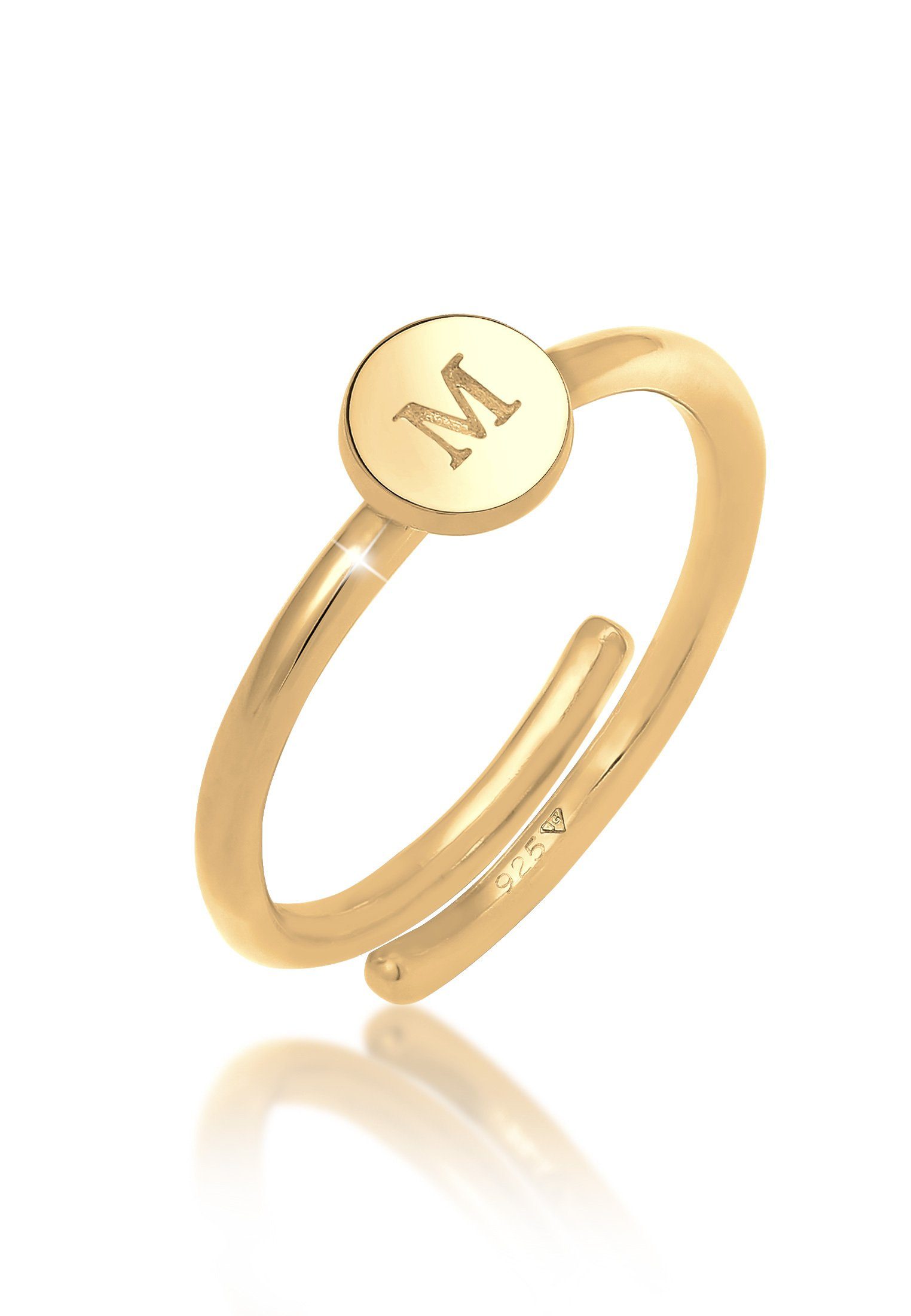 Elli Fingerring Verstellbar Initiale Kreis 925 günstig online kaufen