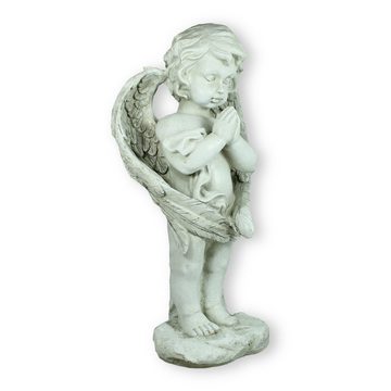 colourliving Engelfigur Engel Figur Junge mit Engelsflügeln Grabengel Grabschmuck Engelsfigur (1 St), Handbemalt, Wetterfest