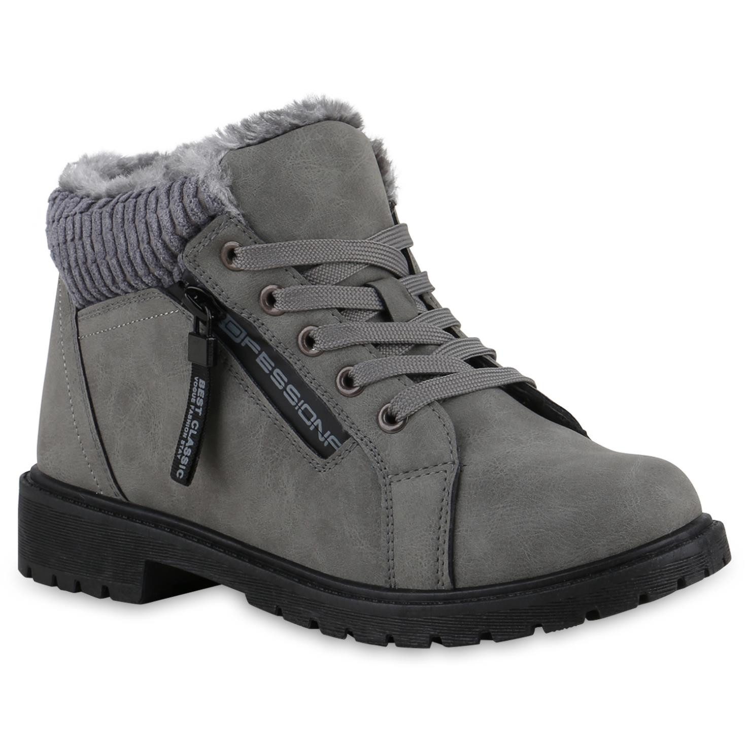 VAN HILL Damen Warm Gefüttert Worker Boots Stiefelette Bequem Prints Schuhe günstig online kaufen