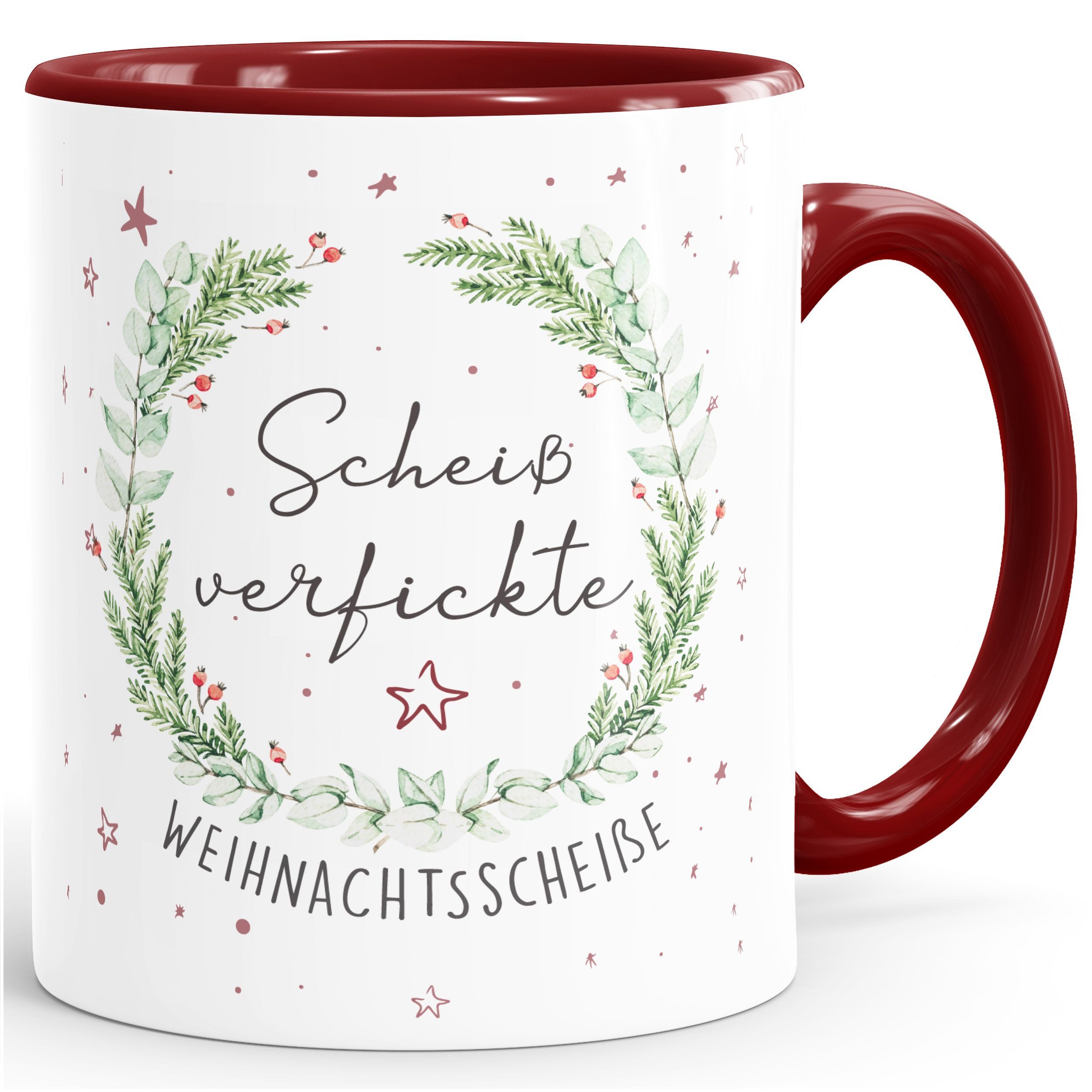 MoonWorks Tasse Kaffee-Tasse Spruch scheiß verfickte Weihnachtsscheiße, Keramik
