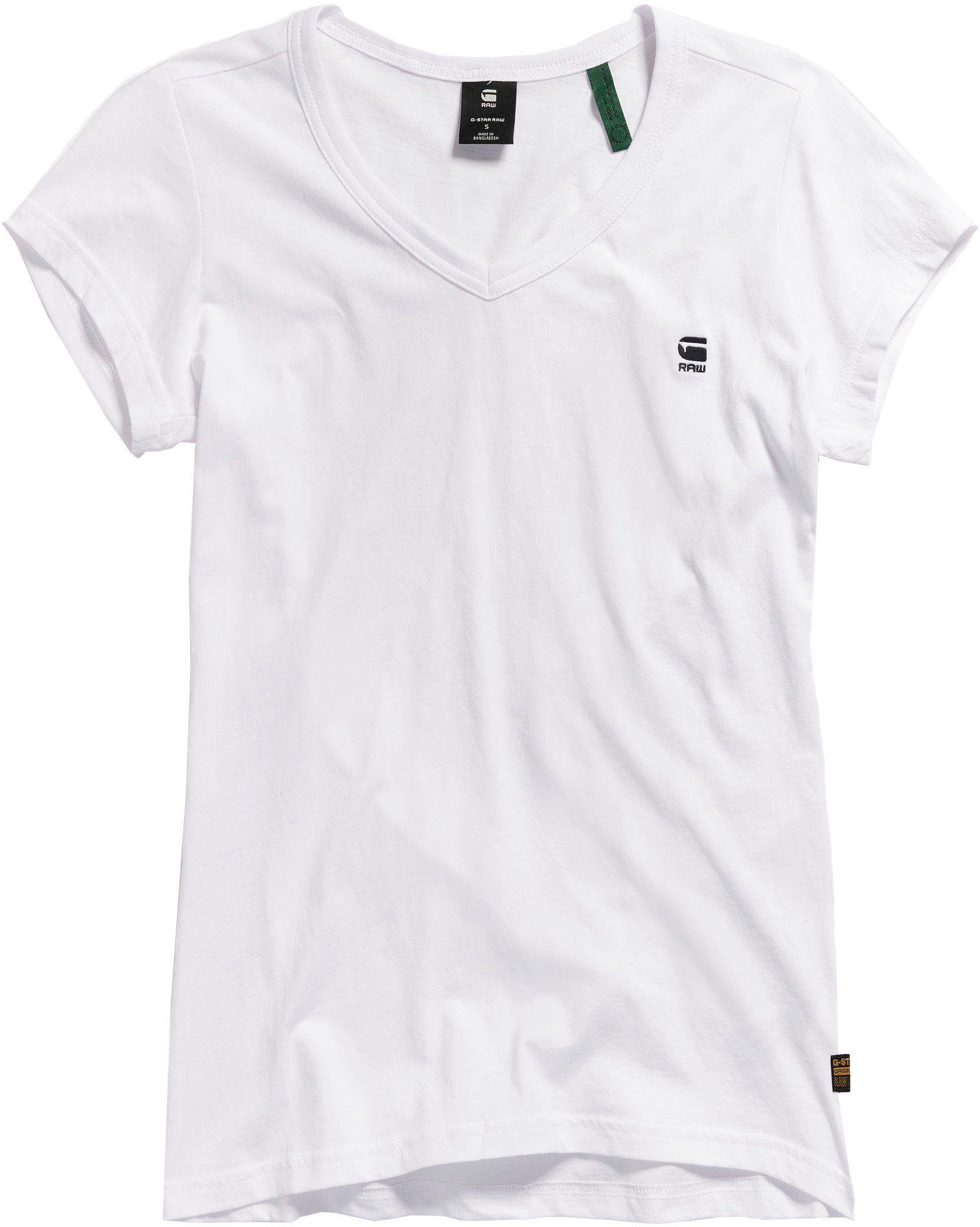 kleinem white Logoprint auf V-Shirt Top RAW Brust G-Star RAW Slim der mit Eyben G-Star