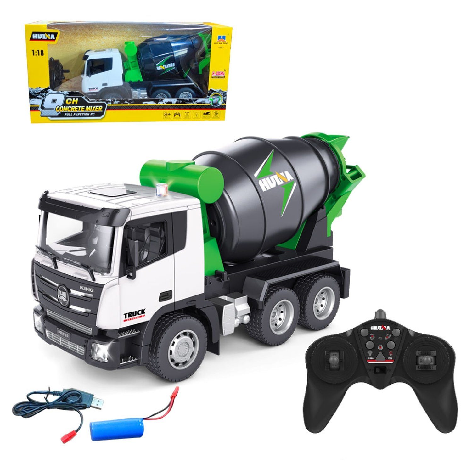 Esun RC-Truck RC Concrete Mixer Truck, Modell baufahrzeuge, (Set, Komplettset), Spielzeug ab 4 5 6 8 jahre jungen mit 2.4GHz