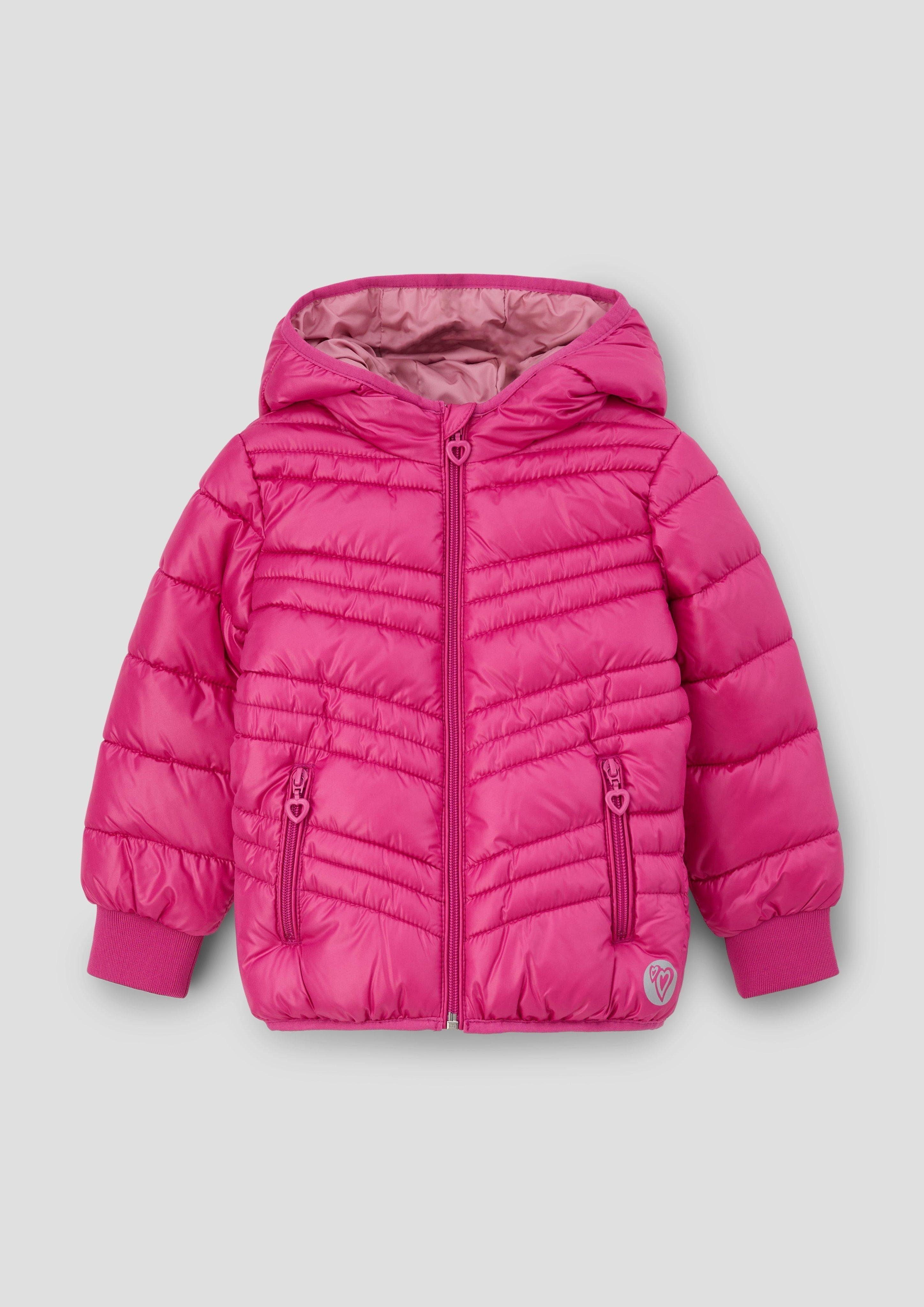 s.Oliver Funktionsjacke Steppjacke mit Print-Details Paspel pink