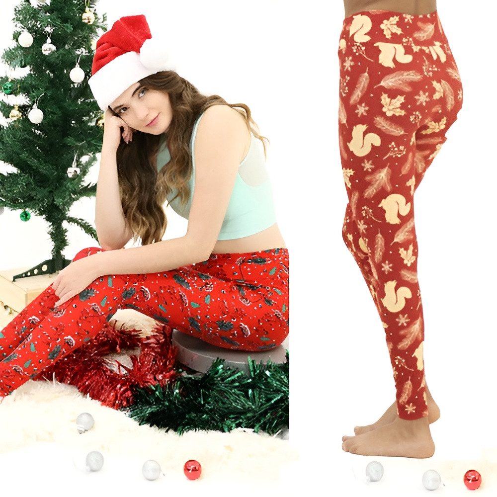 Leggings Park Легінси Super Soft Weihnachtsleggings aus weichem Stoff, Butterweiche (Diese weihnachtlich gestalteten, Легінси bringen den Winterzauber direkt zu Ihnen)