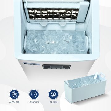 COSTWAY Eiswürfelmaschine, 2,4L, 22kg/24H, 24 Eiswürfel/15min, mit Schaufel