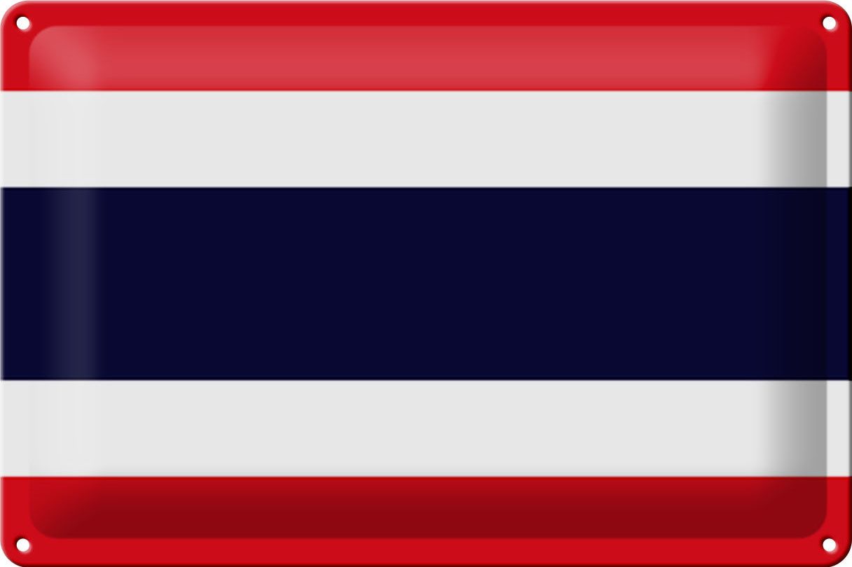 Femer GmbH Metallschild Flagge Thailand 30x20cm Flag of Thailand, (1 St), gewölbte Oberfläche, abgerundete Ecken, umgeschlagene Kanten