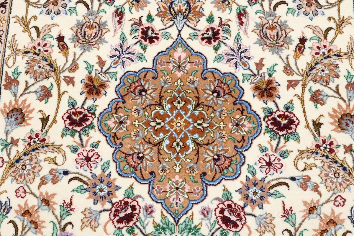6 107x164 Orientteppich Handgeknüpfter Nain Isfahan Orientteppich, Seidenkette mm rechteckig, Trading, Höhe: