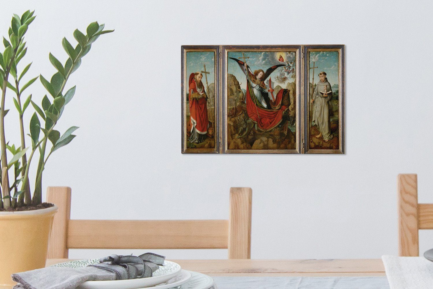 OneMillionCanvasses® Heiligen Michael Leinwandbilder, St), Gemälde cm 30x20 (1 Aufhängefertig, Wanddeko, Leinwandbild Altarbild Wandbild - von David, des Gerard