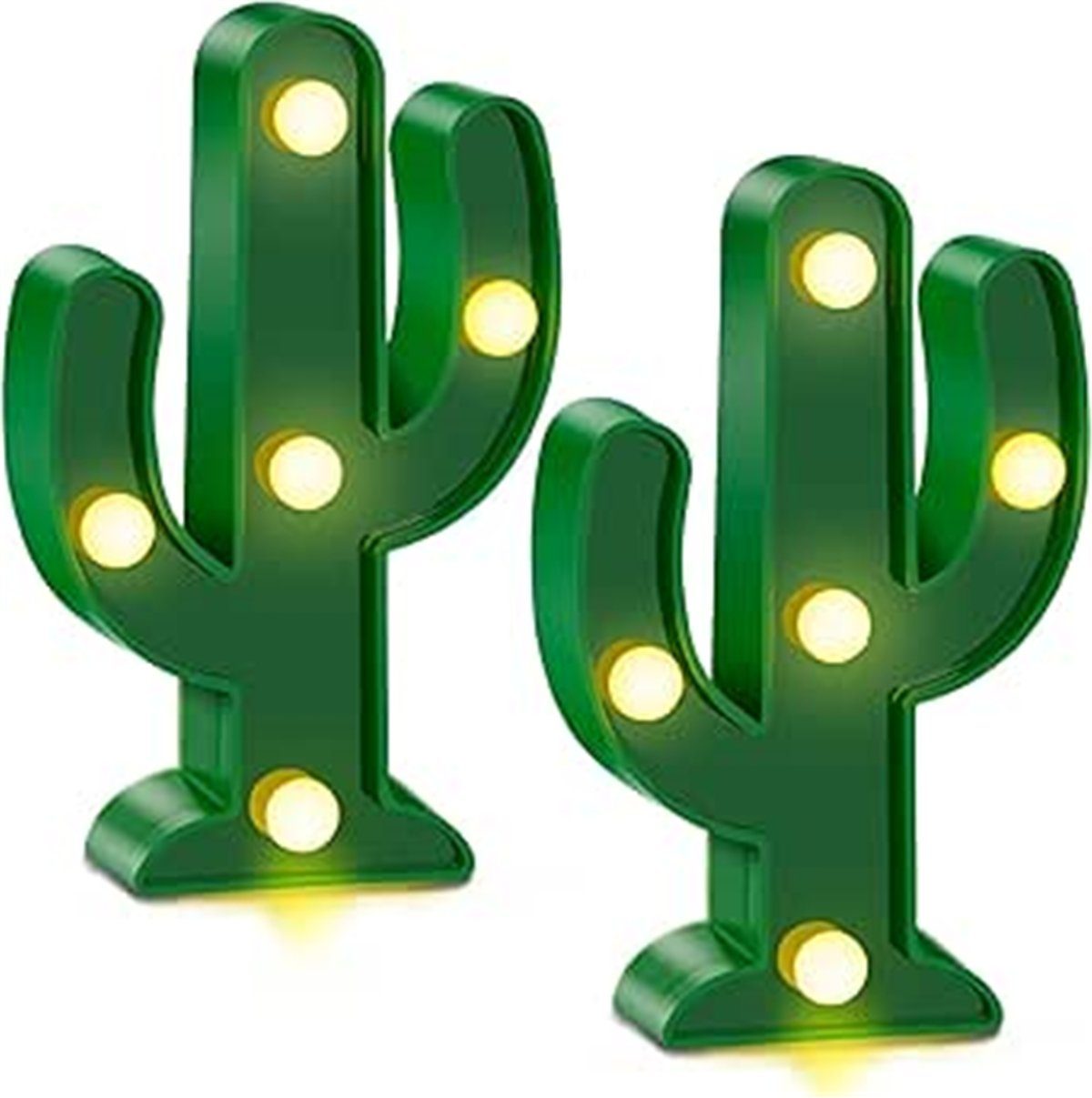 K&B LED Nachtlicht 2 Stück mexikanische Party-Dekoration, Kaktus-Lichter, 12 cm