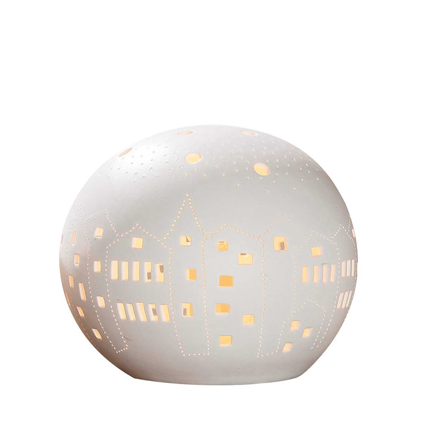 GILDE Tischleuchte GILDE Lampe Kugel City - weiß - H. 15,5cm x B. 18cm