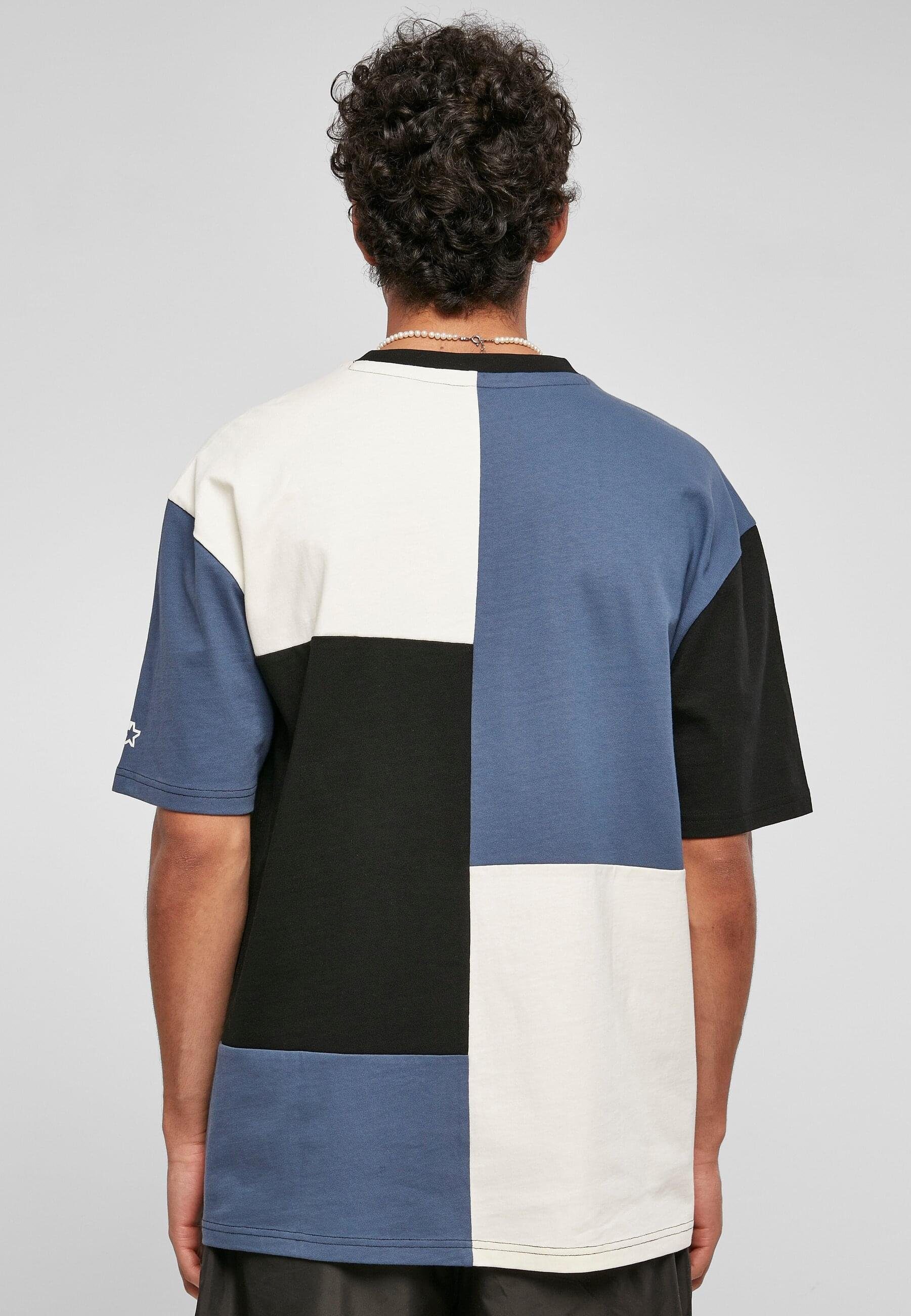 Oversize Starter Starter T-Shirt (1-tlg) Herren vintageblue/black/palewhite Tee Patchwork Black Label