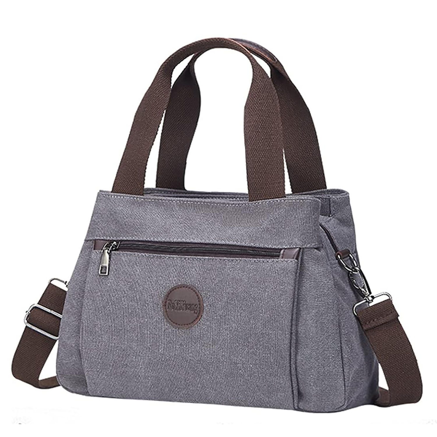 OKWISH Henkeltasche Damen Handtasche Canvas Umhängetasche Tragetasche (Schu günstig online kaufen