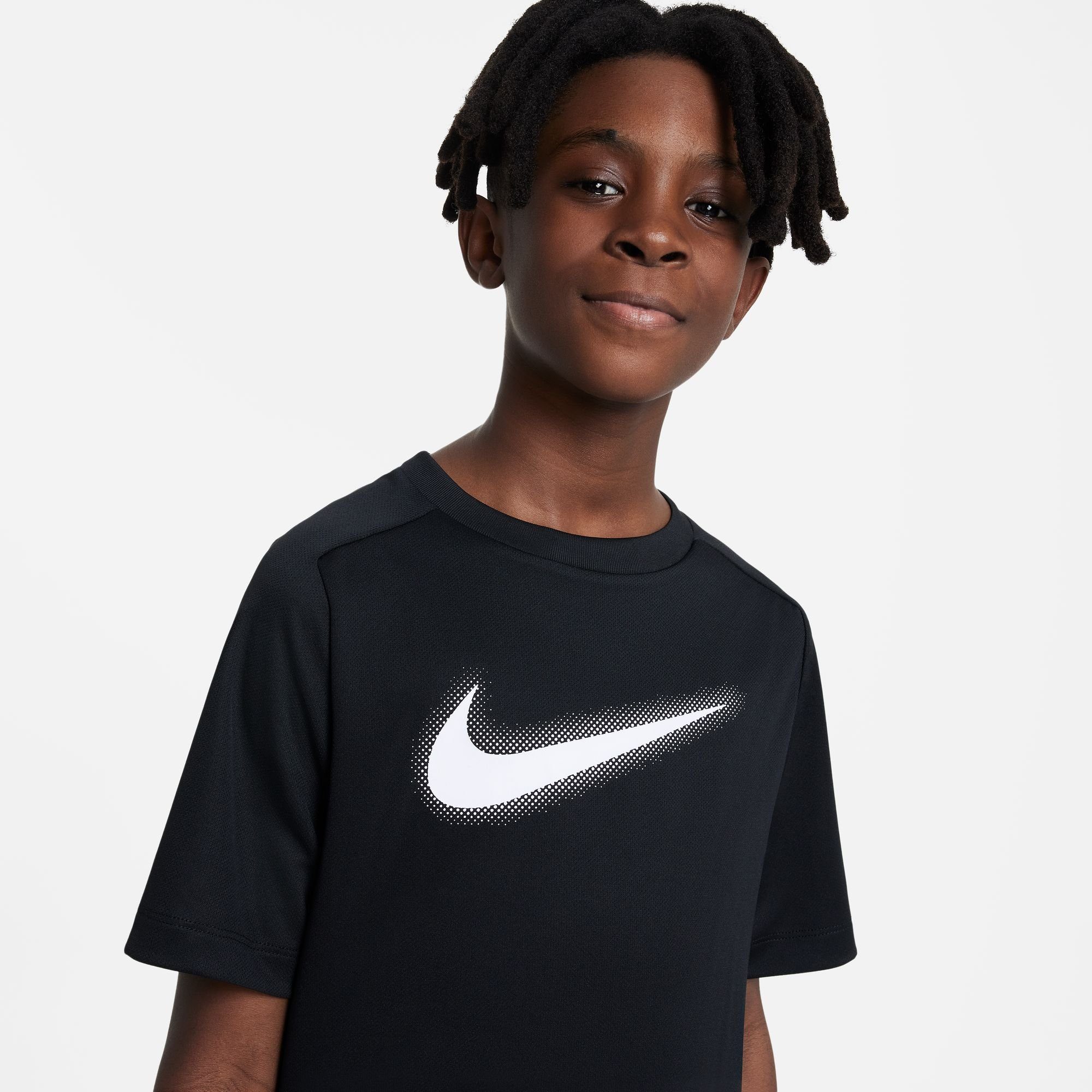 Nike Trainingsshirt DRI-FIT MULTI+ KIDS' BIG (BOYS) GRAPHIC TRAINING BLACK/WHITE TOP