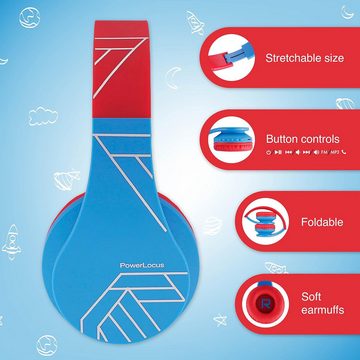 PowerLocus Lautstärkebegrenzung Kinder-Kopfhörer (Das integrierte Mikrofon verbessert nicht nur das Lernerlebnis, sondern ermöglicht auch den reibungslosen Übergang, Lautstärke auf 85 dB bis zum weichen,faltbaren Design mit Qualität)