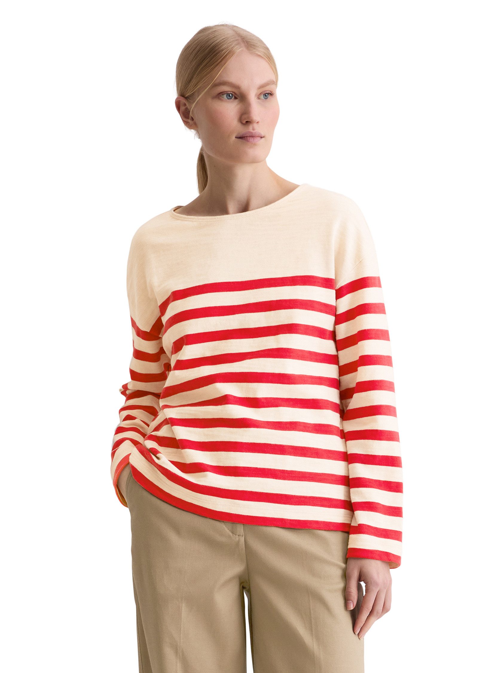 Marc O'Polo Langarmshirt aus garngefärbtem Heavy-Slub-Jersey