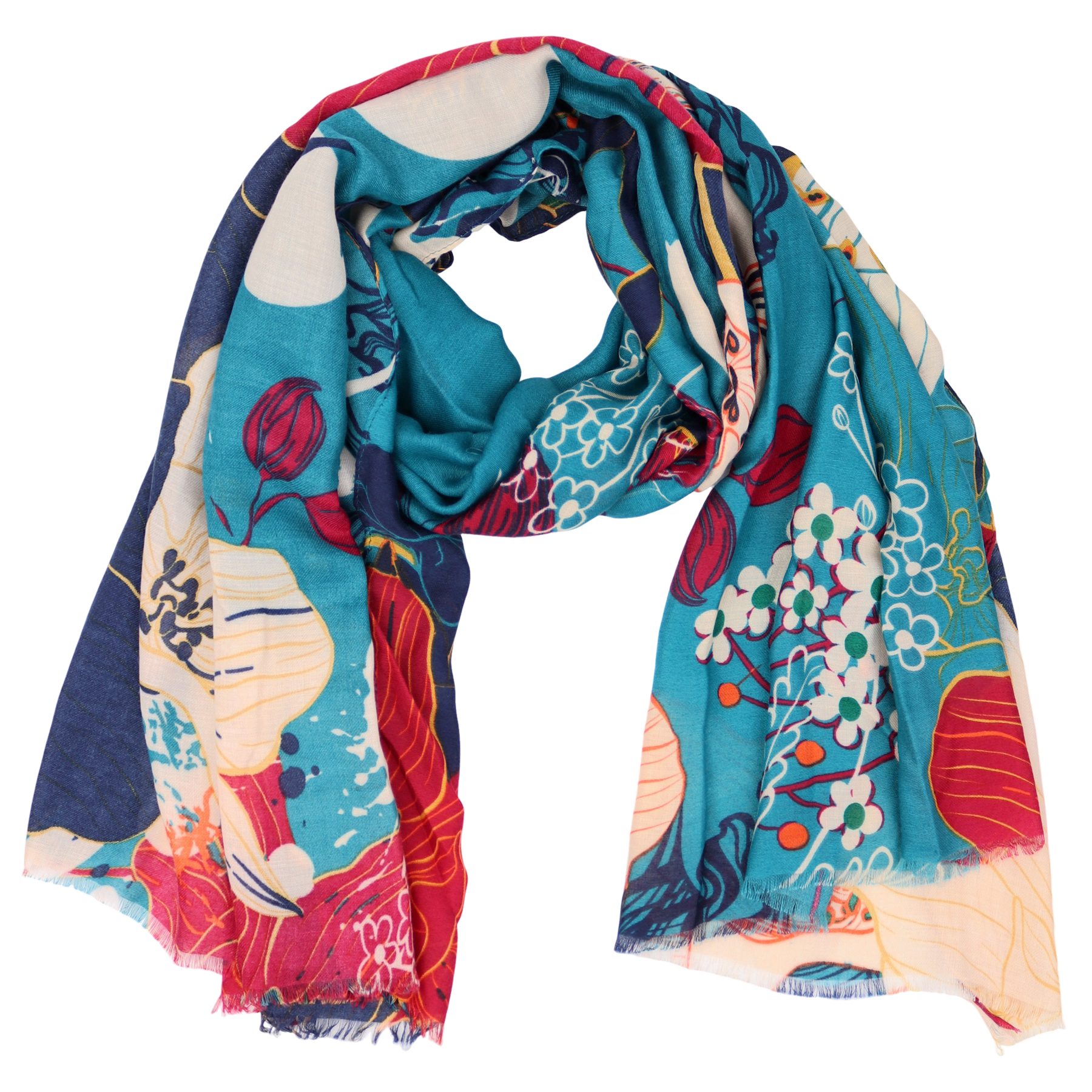MIRROSI Modeschal Weich XXL ca.85x180cm Schal Bunt Blumen, (Kollektion Herb günstig online kaufen