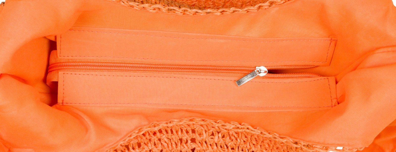Papierstroh Basttasche Orange Schultertasche (1-tlg), - Schultertasche styleBREAKER