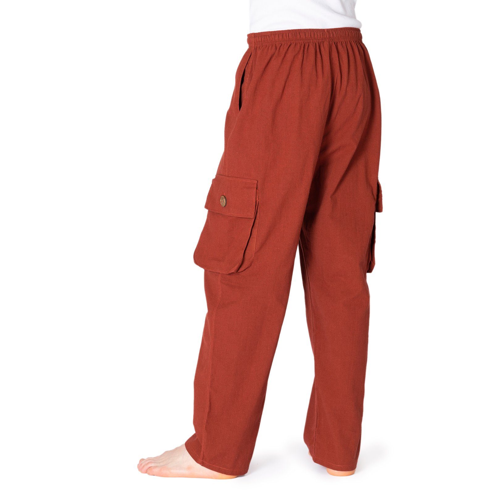PANASIAM Cargohose Cargo-Hose K bequeme Sommerhose mit 4 Taschen aus 100% Baumwolle Unisex Freizeithose für Damen und Herren Relaxhose Cargohose